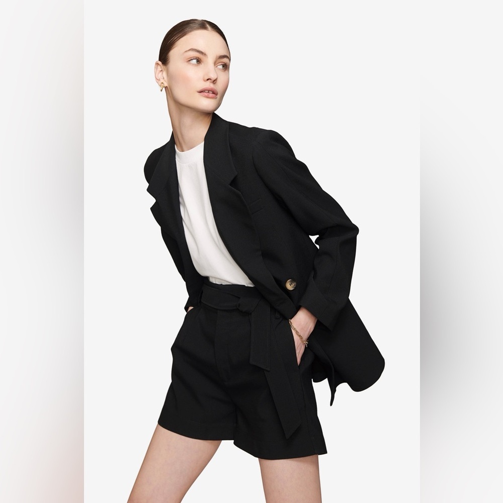 Anine Bing Tie Kinsley Short in Black